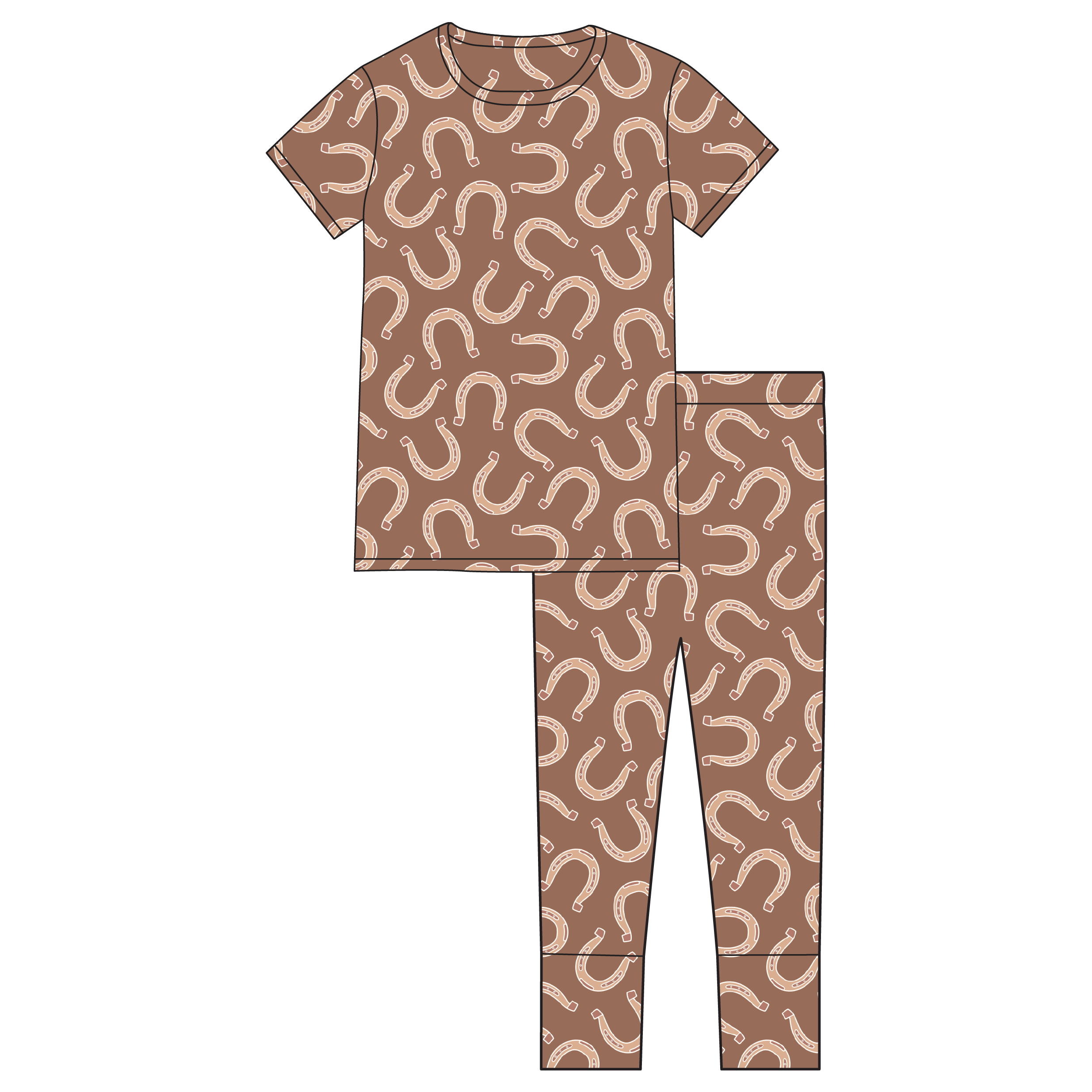 Kaysen Horseshoes Bamboo 2-Piece Short Sleeve Set (Pre-Order)