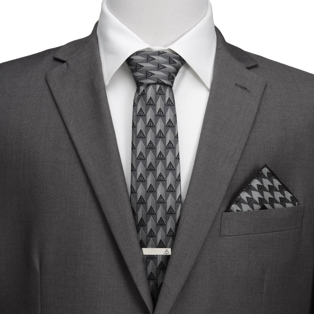 Harry Potter Deathly Hallows Symbol Silk Tie in Gray - Image 2