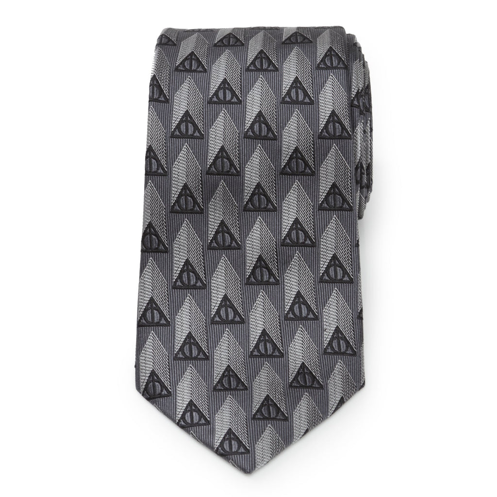Harry Potter Deathly Hallows Symbol Silk Tie in Gray - Image 3