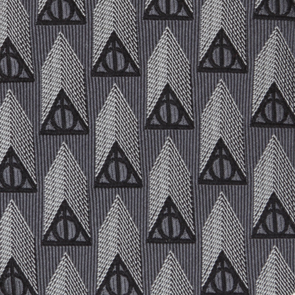 Harry Potter Deathly Hallows Symbol Silk Tie in Gray - Image 4