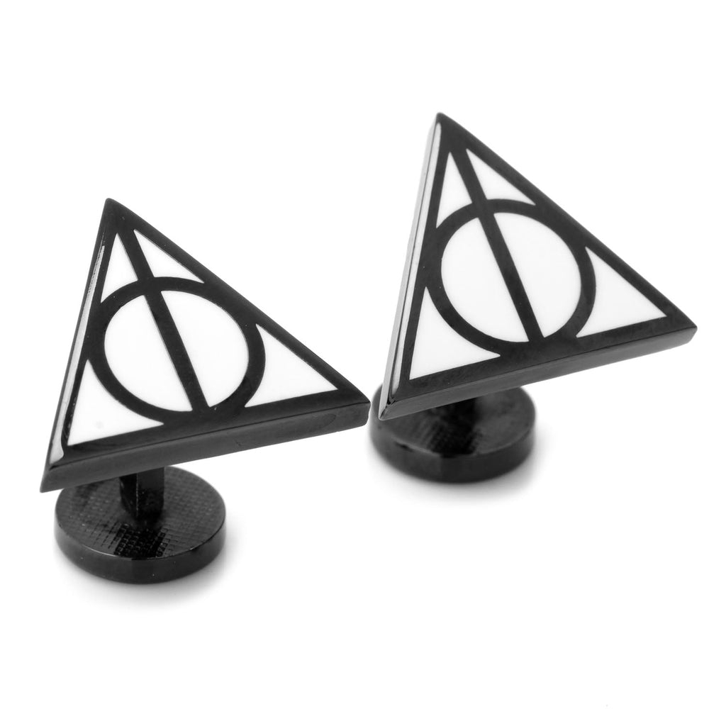 Harry Potter Deathly Hallows Symbol Cufflinks in Black Plated