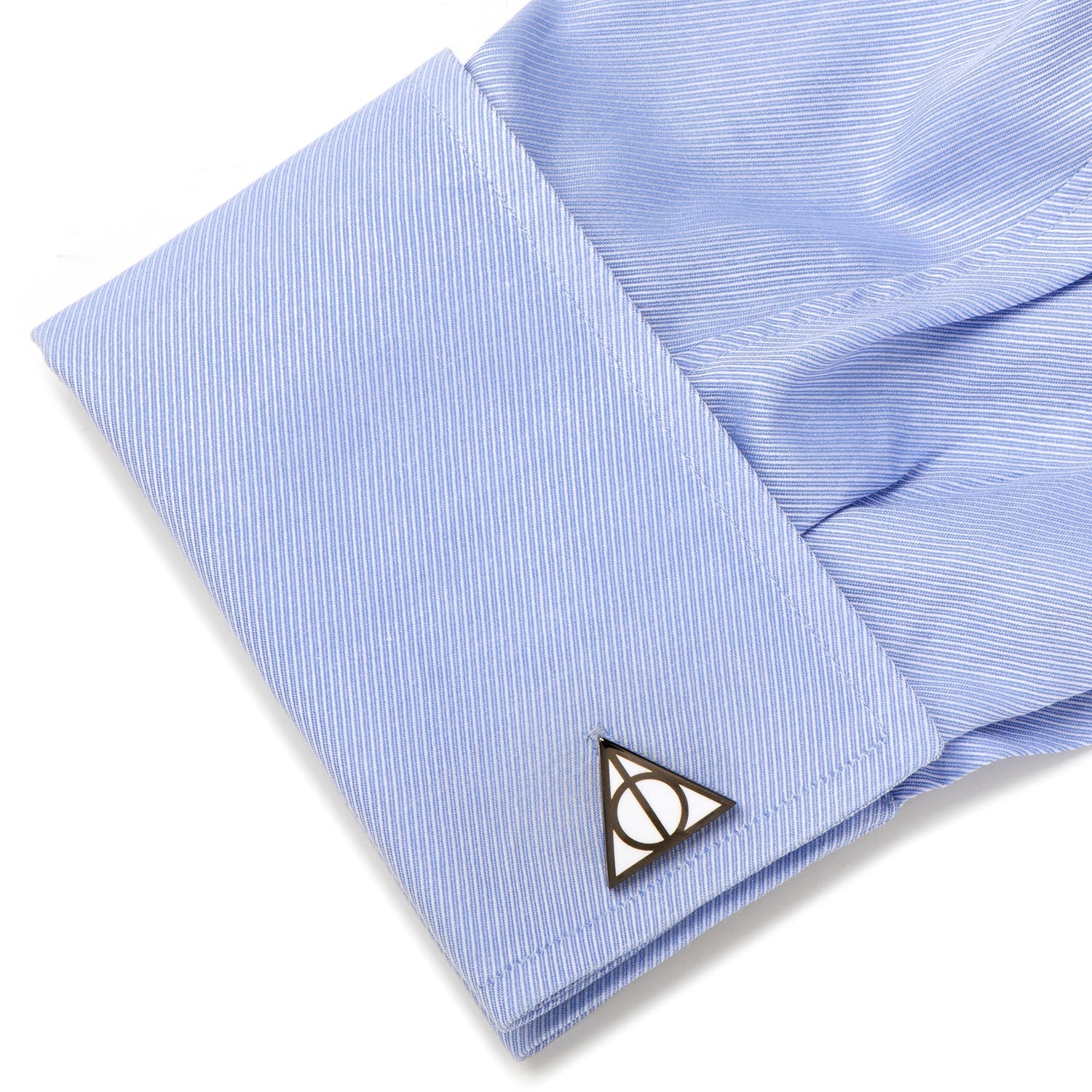 Harry Potter Deathly Hallows Symbol Cufflinks in Black Plated