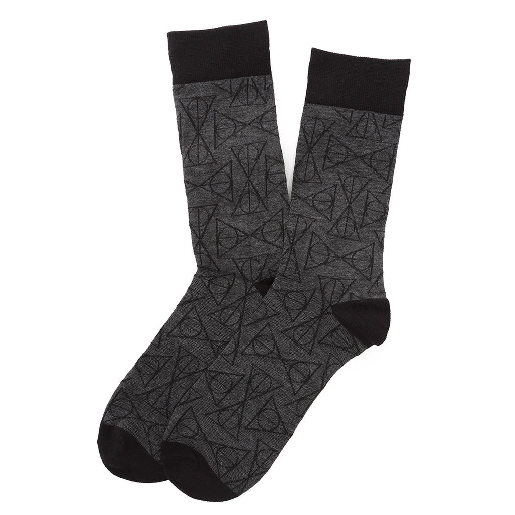 Harry Potter Deathly Hallows Symbol Pattern Men's Crew Socks - Image 2