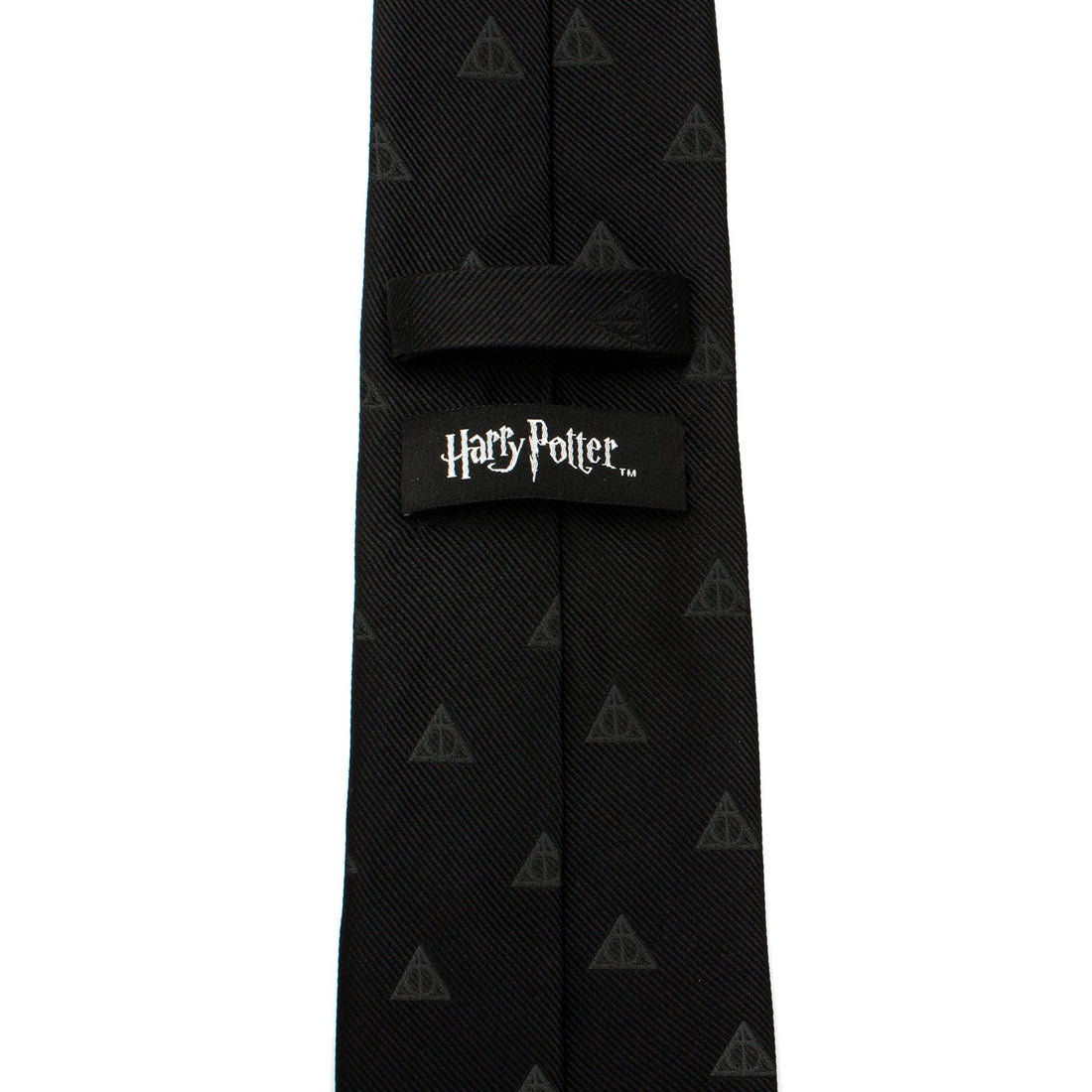 Harry Potter Deathly Hallows Silk Necktie in Monochromatic Black - Image 4