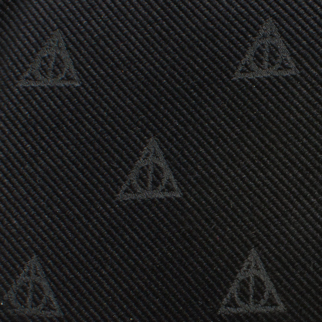 Harry Potter Deathly Hallows Silk Necktie in Monochromatic Black - Image 5