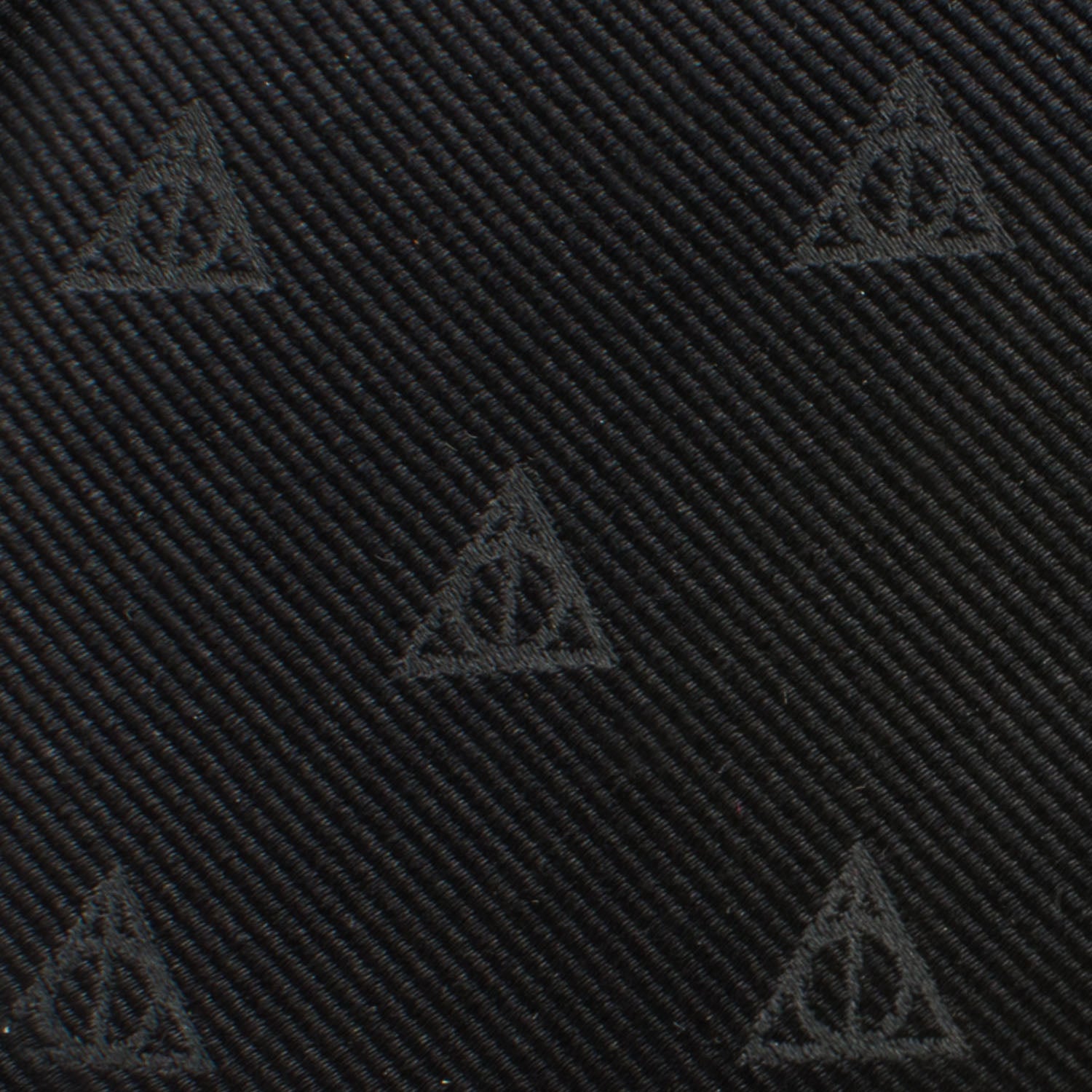 Harry Potter Deathly Hallows Silk Necktie in Monochromatic Black - Image 5