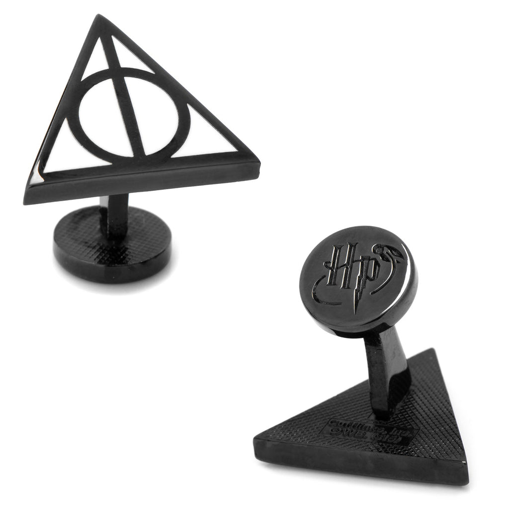 Harry Potter Deathly Hallows Symbol Cufflinks in Black Plated