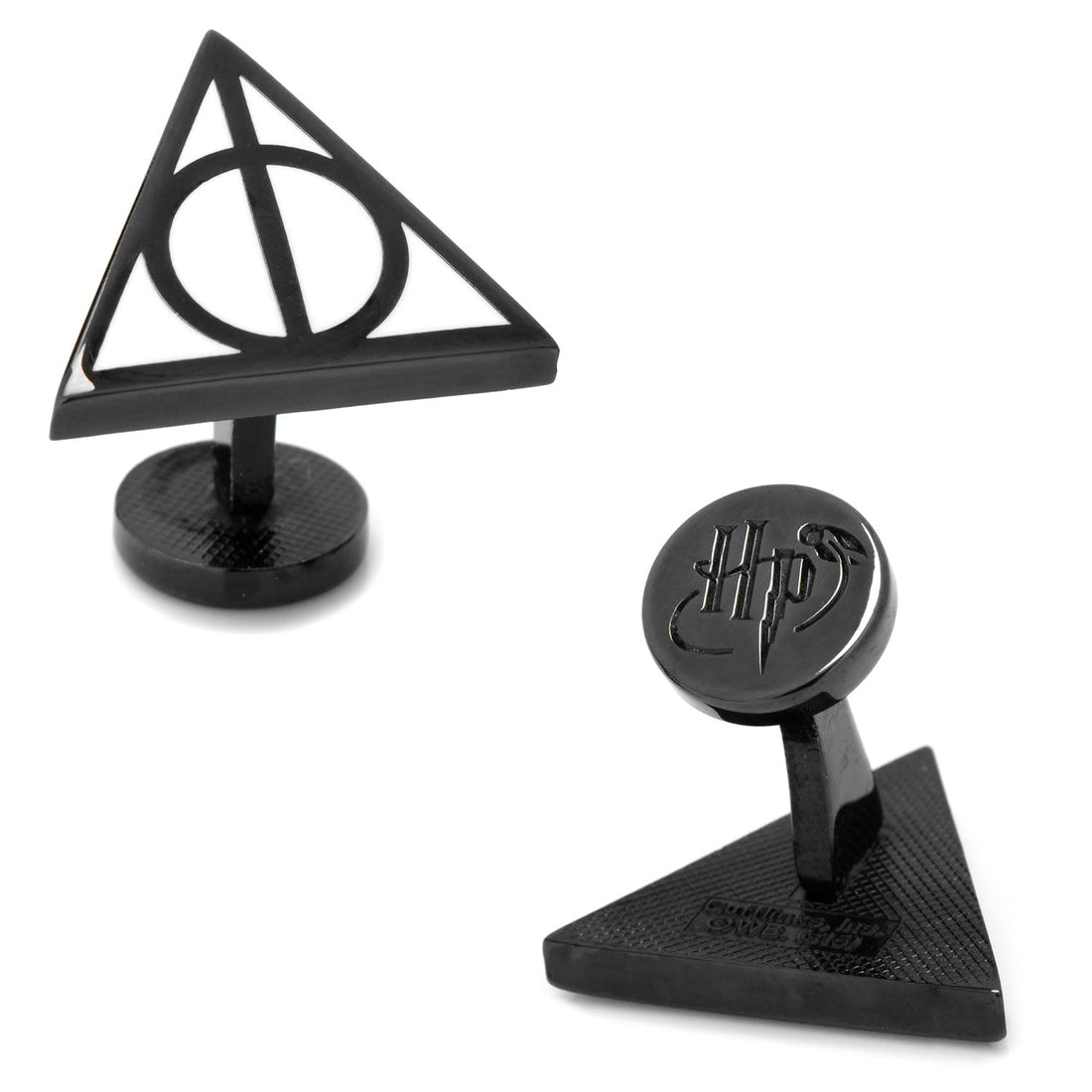 Harry Potter Deathly Hallows Symbol Cufflinks in Black Plated