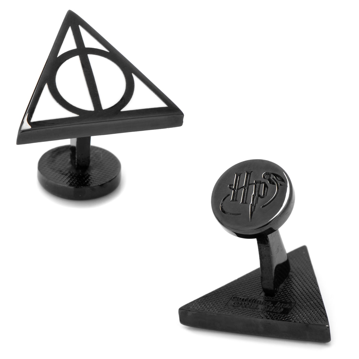 Harry Potter Deathly Hallows Symbol Cufflinks in Black Plated