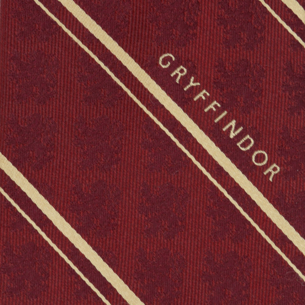 Harry Potter Gryffindor Maroon and Gold Stripe Silk Necktie - Image 4