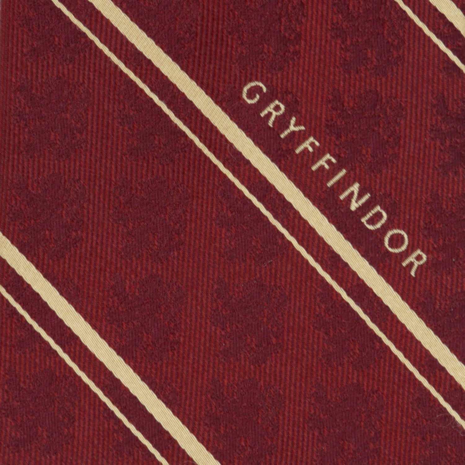 Harry Potter Gryffindor Maroon and Gold Stripe Silk Necktie - Image 4