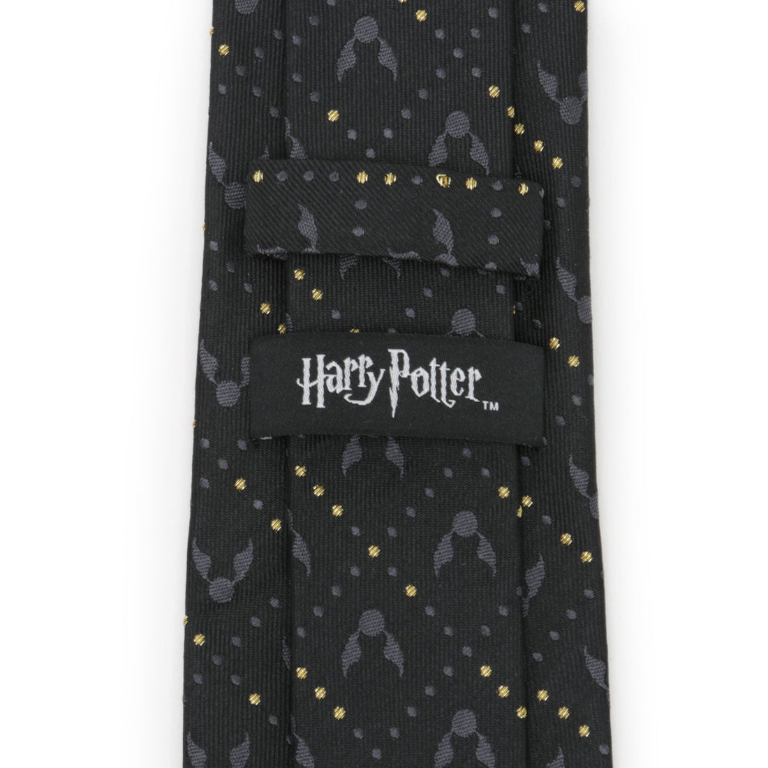 Harry Potter Golden Snitch Silk Necktie in Black and Gold - Image 4