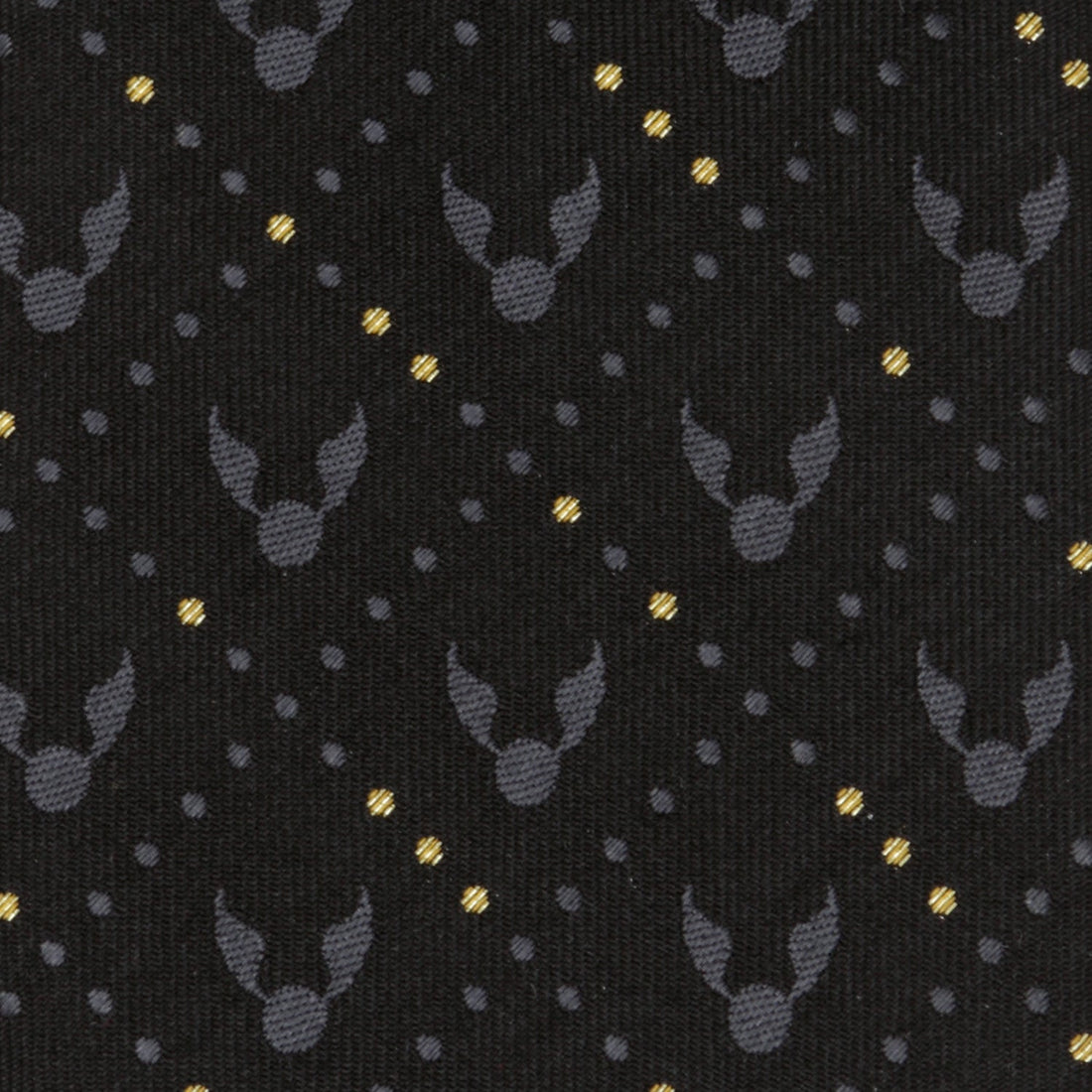 Harry Potter Golden Snitch Silk Necktie in Black and Gold - Image 5