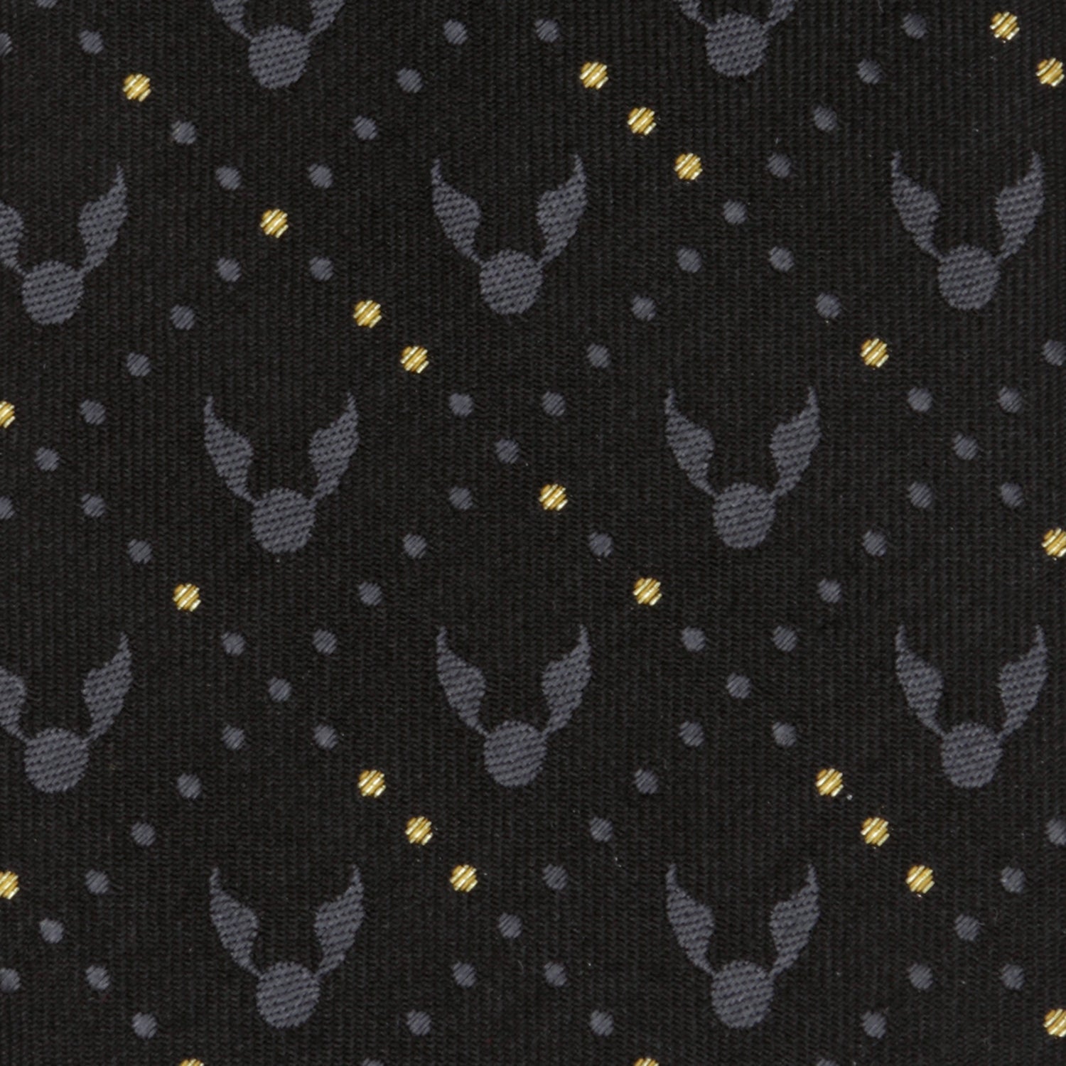 Harry Potter Golden Snitch Silk Necktie in Black and Gold - Image 5