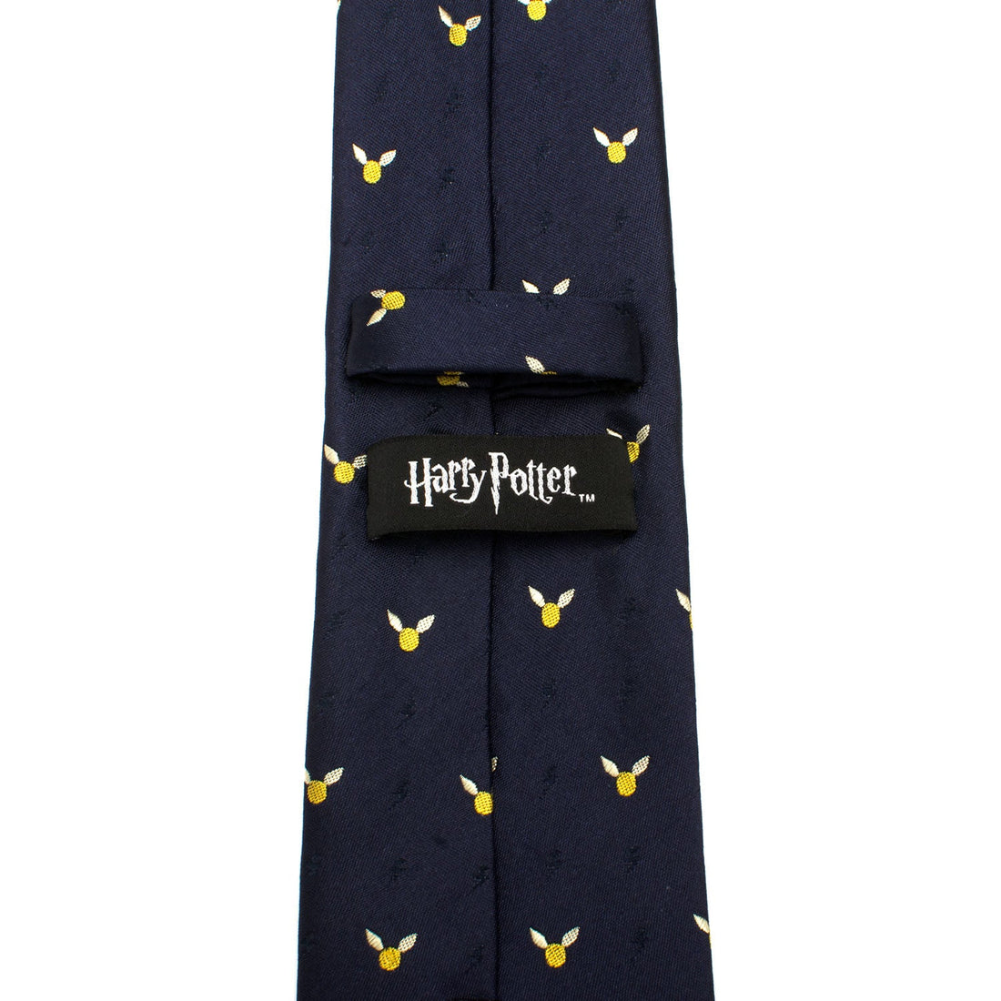 Harry Potter Golden Snitch Navy Blue Silk Necktie - Image 4