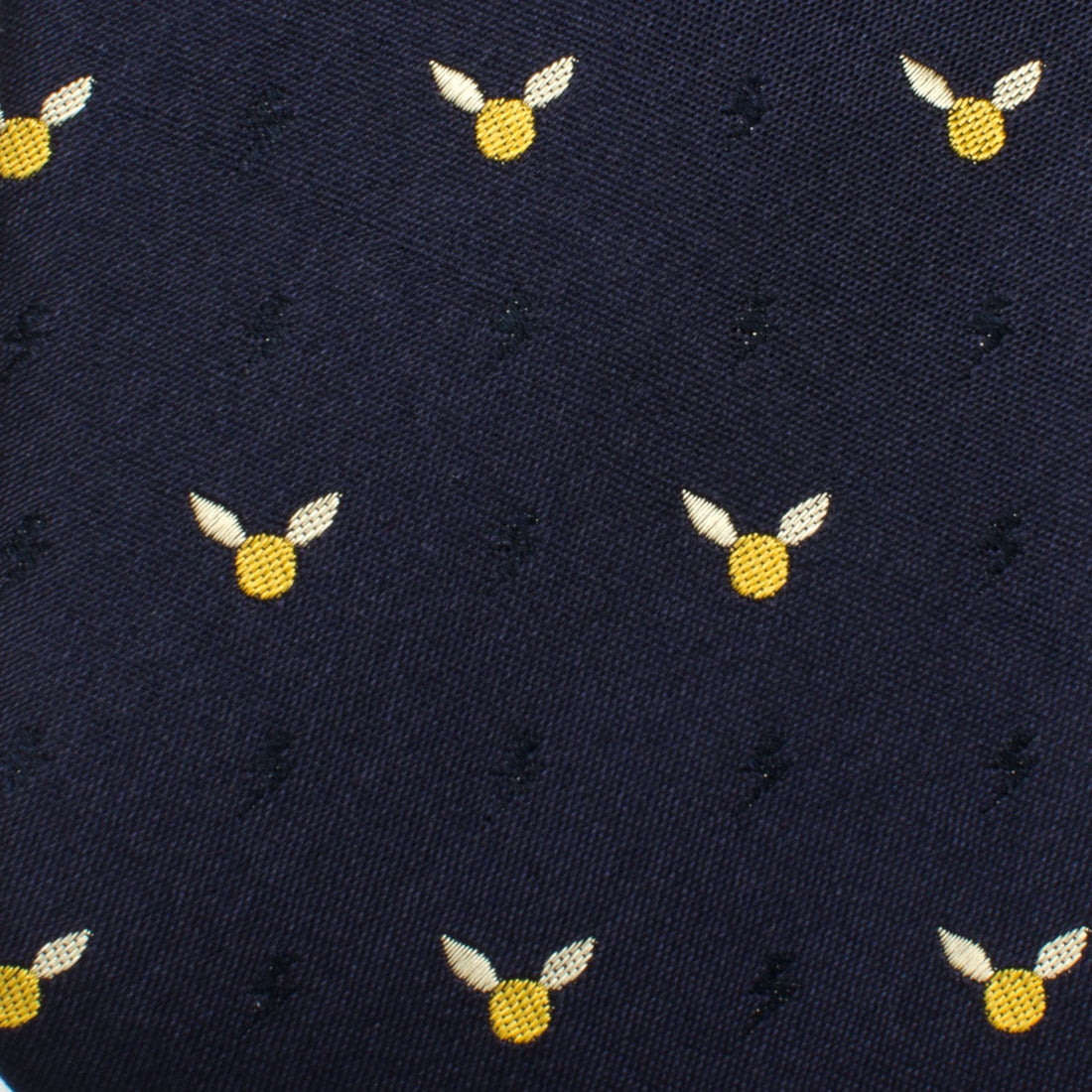 Harry Potter Golden Snitch Navy Blue Silk Necktie - Image 5