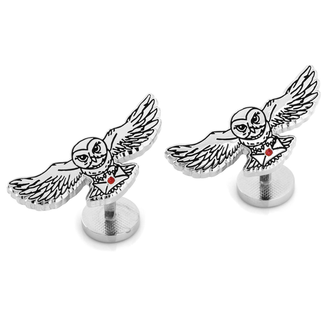 Harry Potter Hedwig Owl Cufflinks in Silver Plated Metal - Image 2