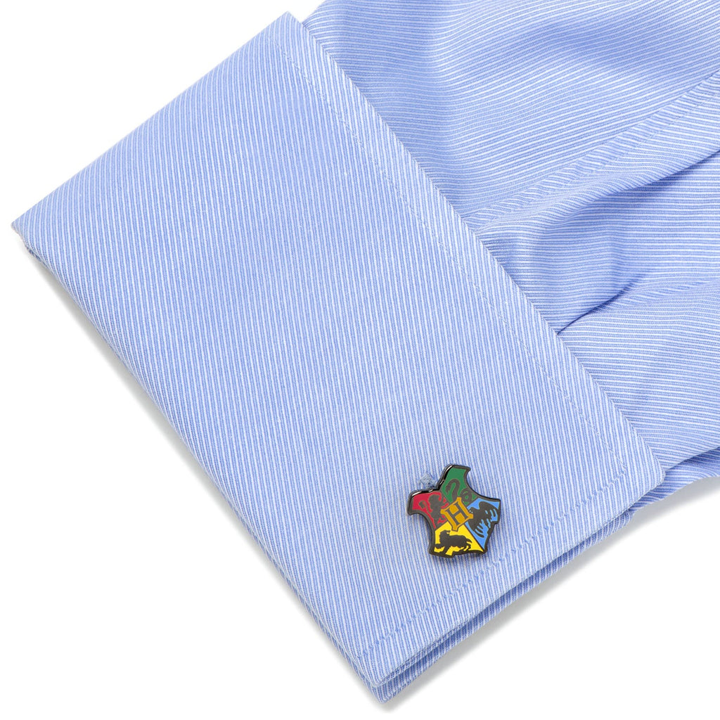 Harry Potter Hogwarts Shield Crest Cufflinks Black Plated - Image 3