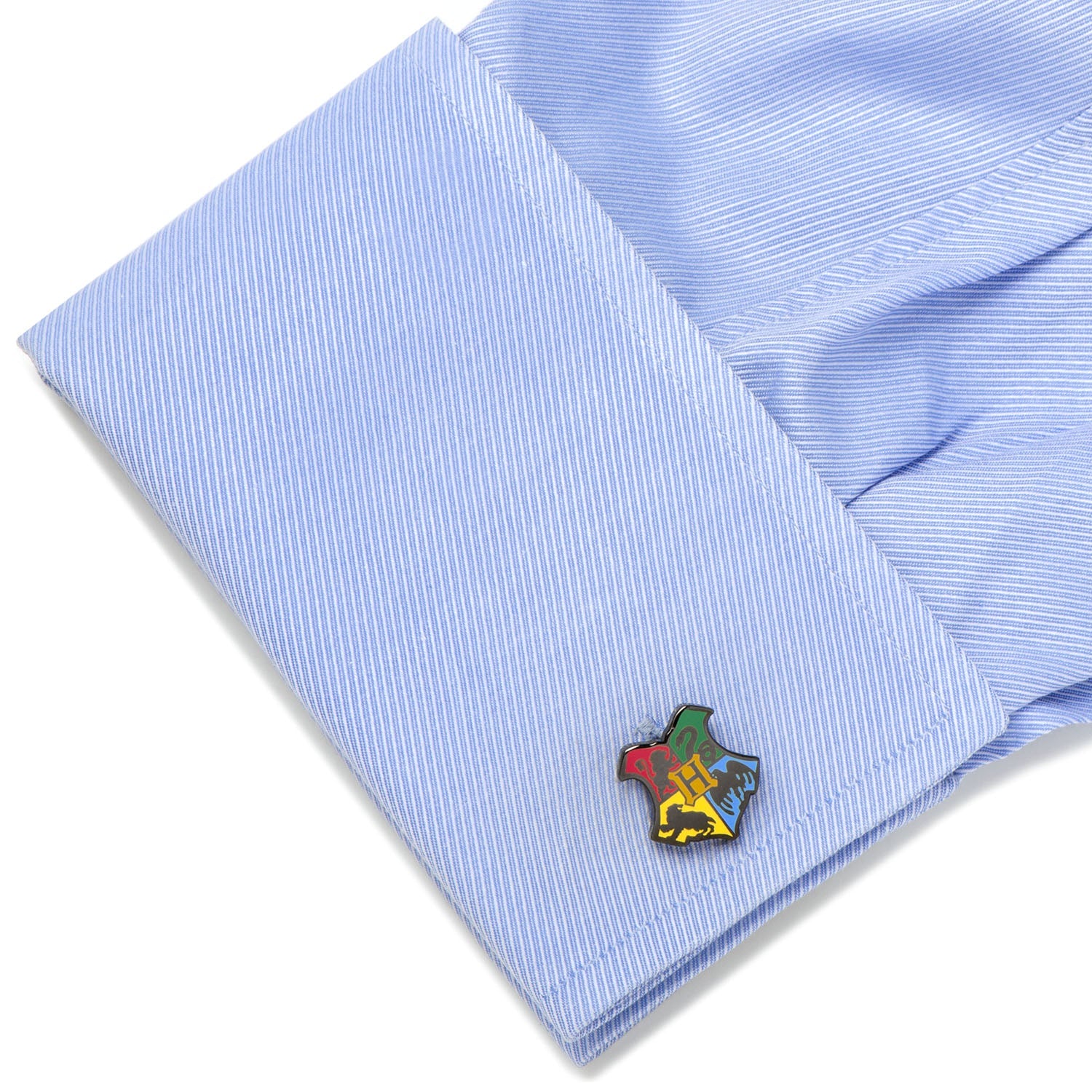 Harry Potter Hogwarts Shield Crest Cufflinks Black Plated - Image 3