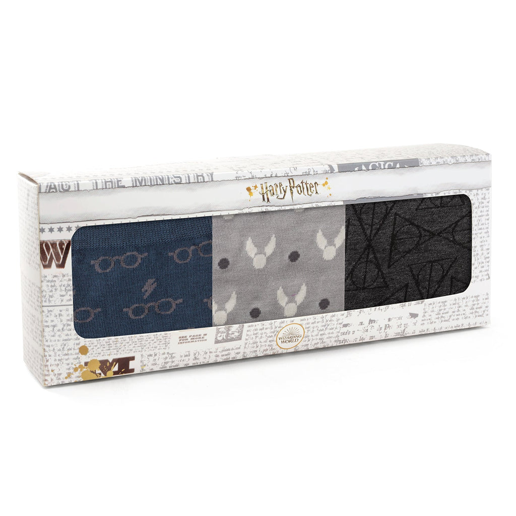 Harry Potter 3 Pack Crew Sock Gift Set Navy Grey - Image 6