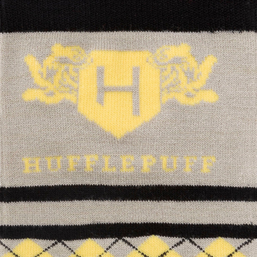 Harry Potter Hufflepuff House Crest Plaid Crew Socks - Image 3