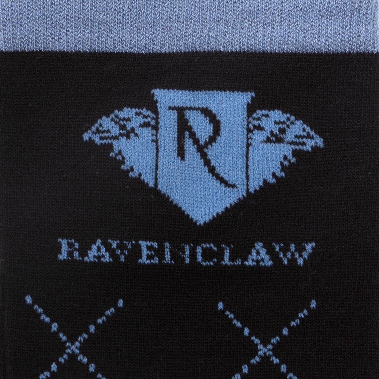 Harry Potter Ravenclaw House Crew Socks in Black and Blue - Image 3
