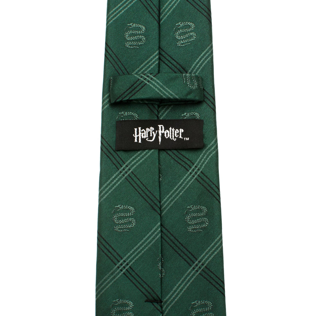 Harry Potter Slytherin Green Plaid Tie with Snake Motif - Image 4