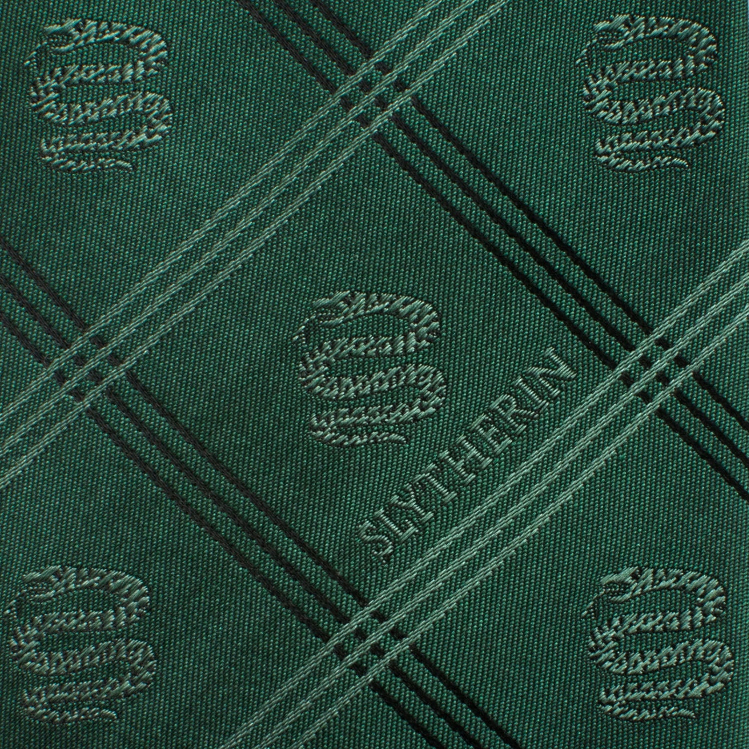 Harry Potter Slytherin Green Plaid Tie with Snake Motif - Image 5