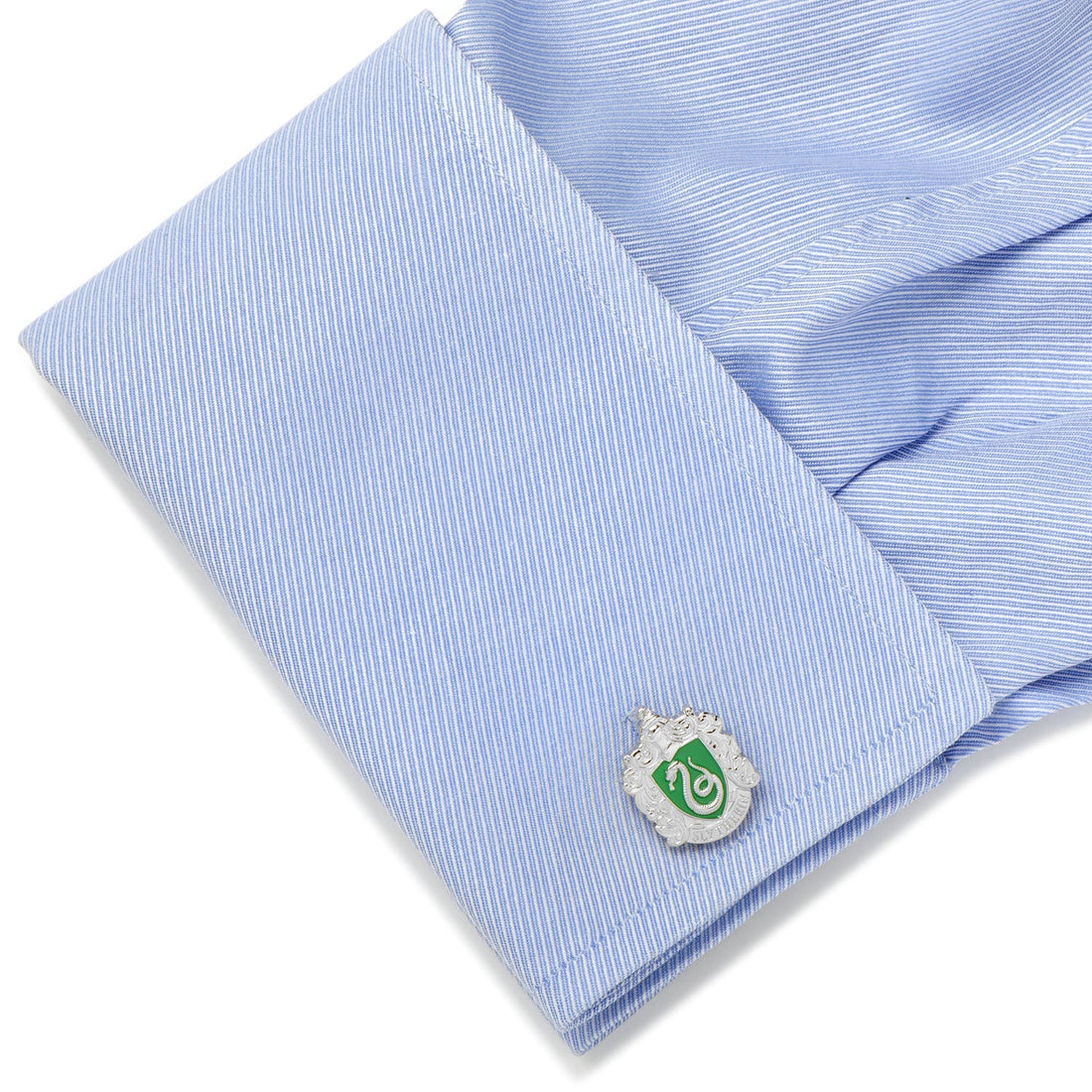 Harry Potter Slytherin House Crest Silver Plated Cufflinks - Image 3