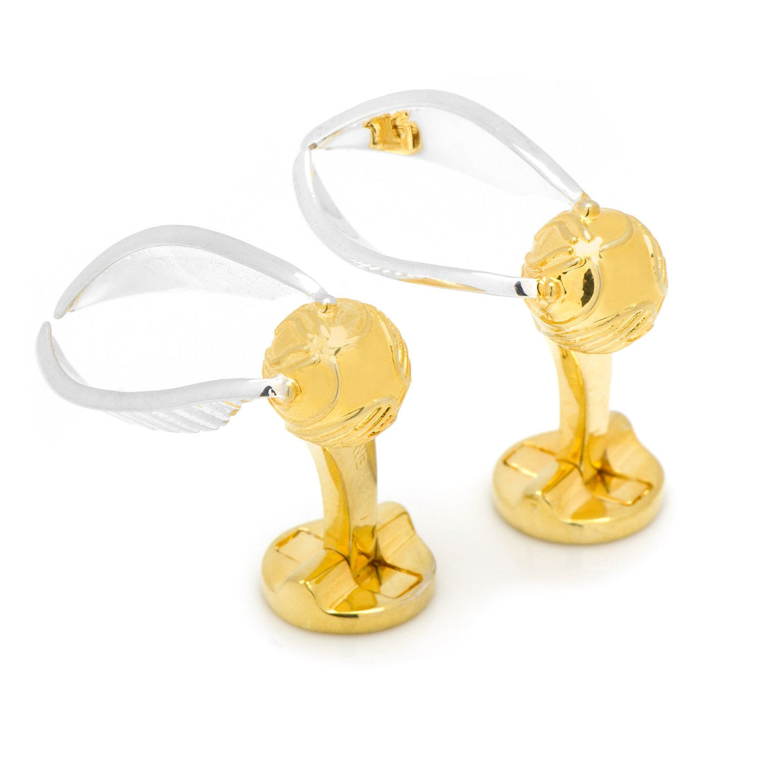 Harry Potter Golden Snitch Cufflinks Two-Tone Gold and Silver - Image 2