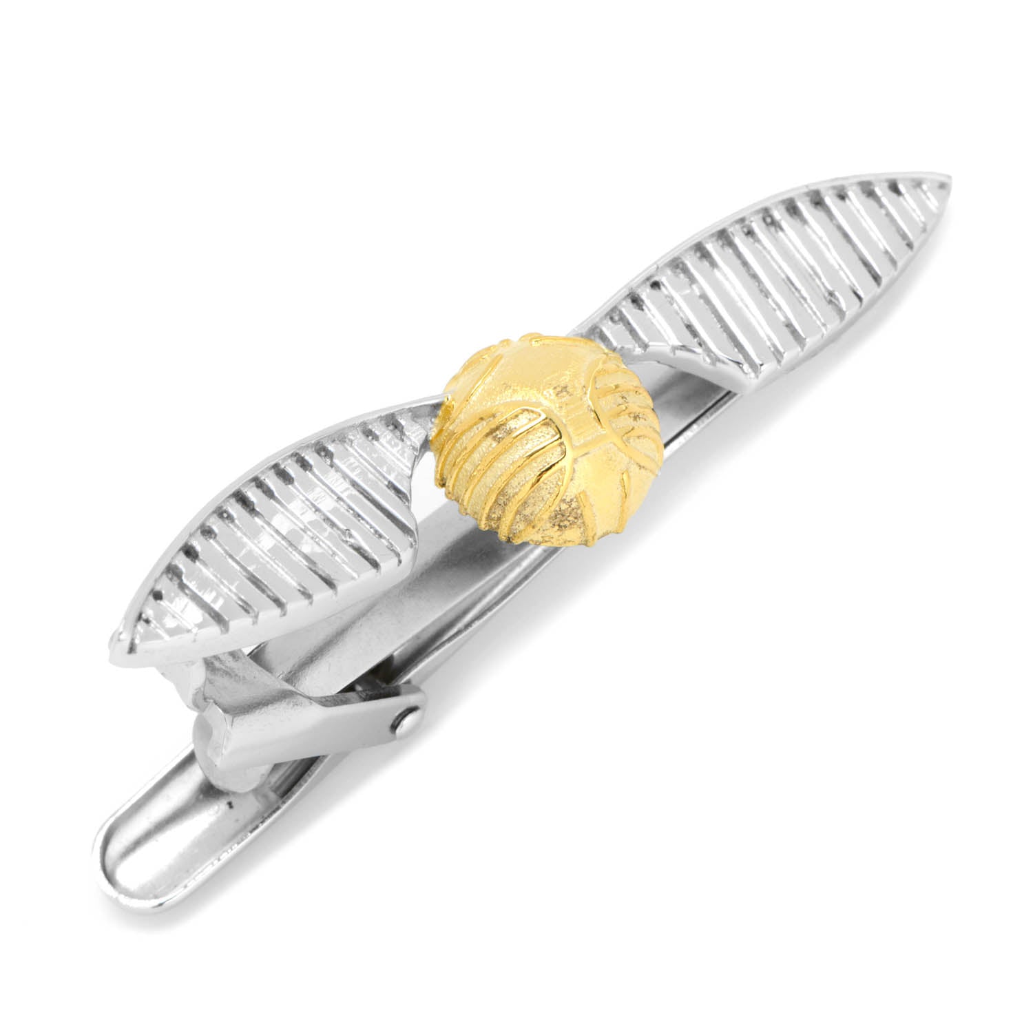 Harry Potter Golden Snitch tie clip in silver and gold metal finish
