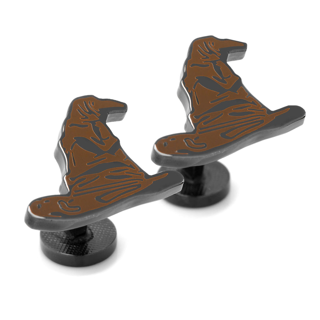 Harry Potter Sorting Hat Cufflinks in Black Plated Metal - Image 2