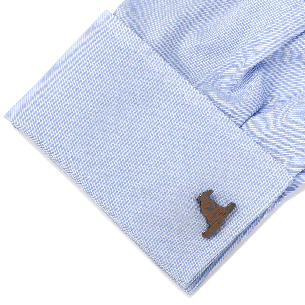 Harry Potter Sorting Hat Cufflinks in Black Plated Metal - Image 3