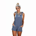 Women's Olive Green Strap Jumpsuit Shorts with Pocket Detail - Image 13