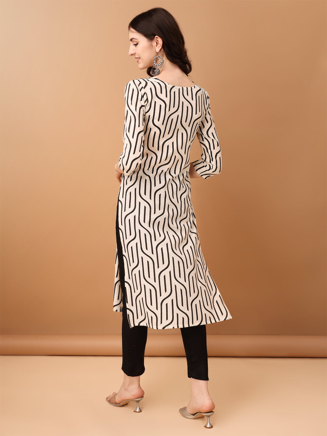 Black Embroidered & Printed Cotton Kurta Set with Dupatta