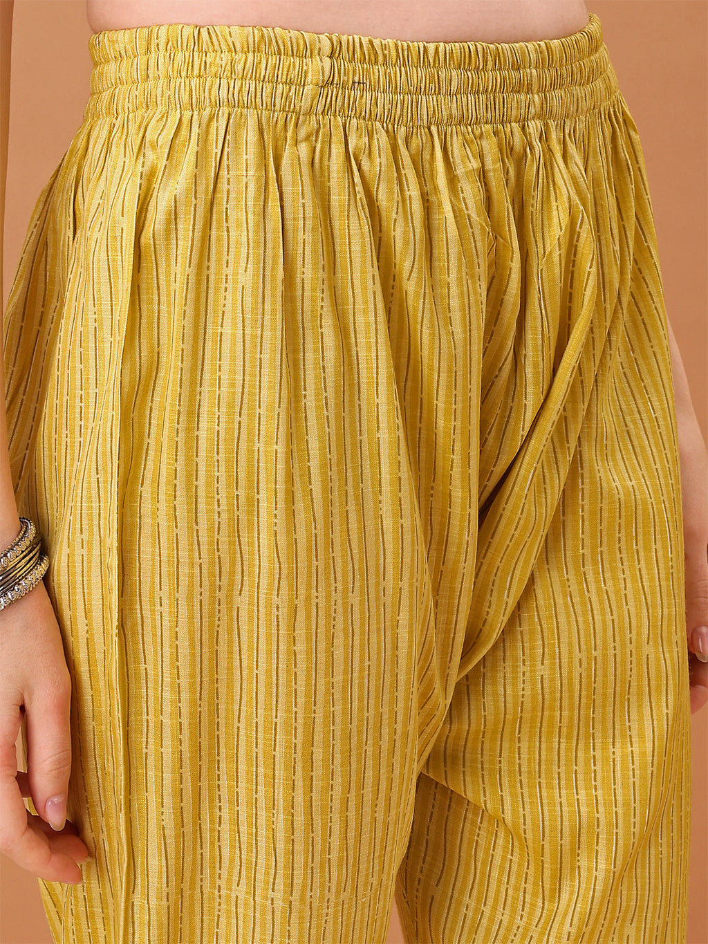 Yellow Embroidered & Printed Kurta Set with Pant and Dupatta