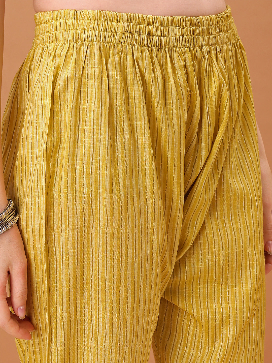Yellow Embroidered & Printed Kurta Set with Pant and Dupatta