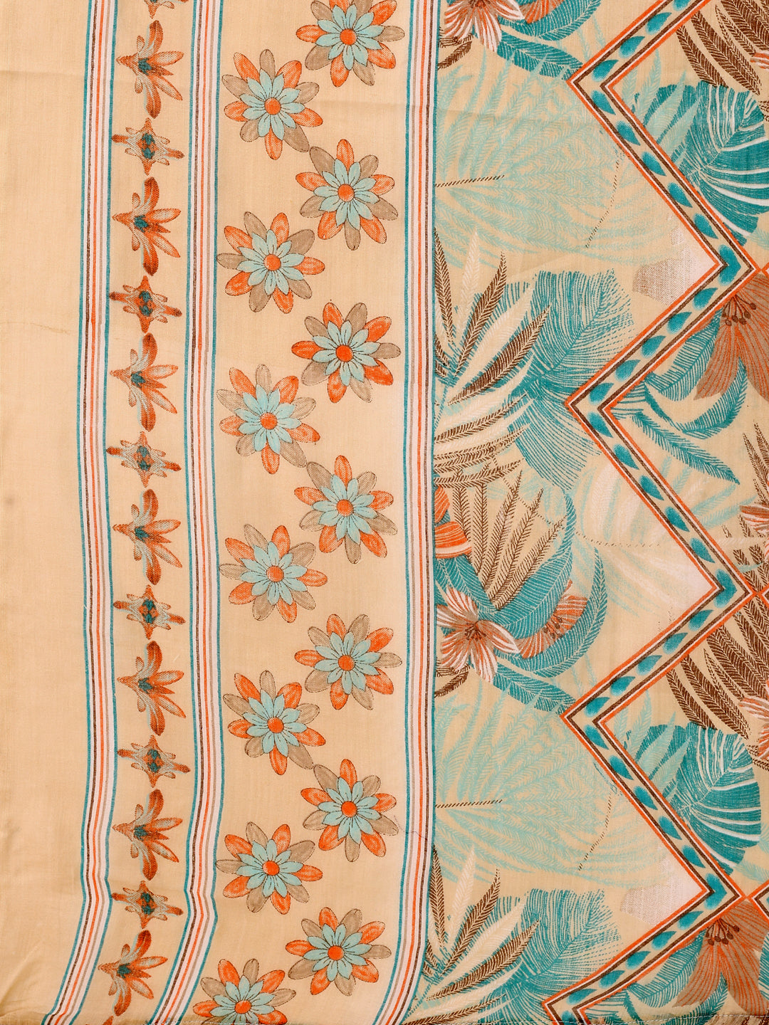 Blue Botanical Printed Cotton Kurta Set with Embroidered Dupatta