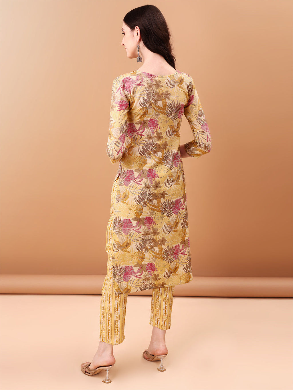 Yellow Botanical Embroidered Kurta Set with Printed Dupatta