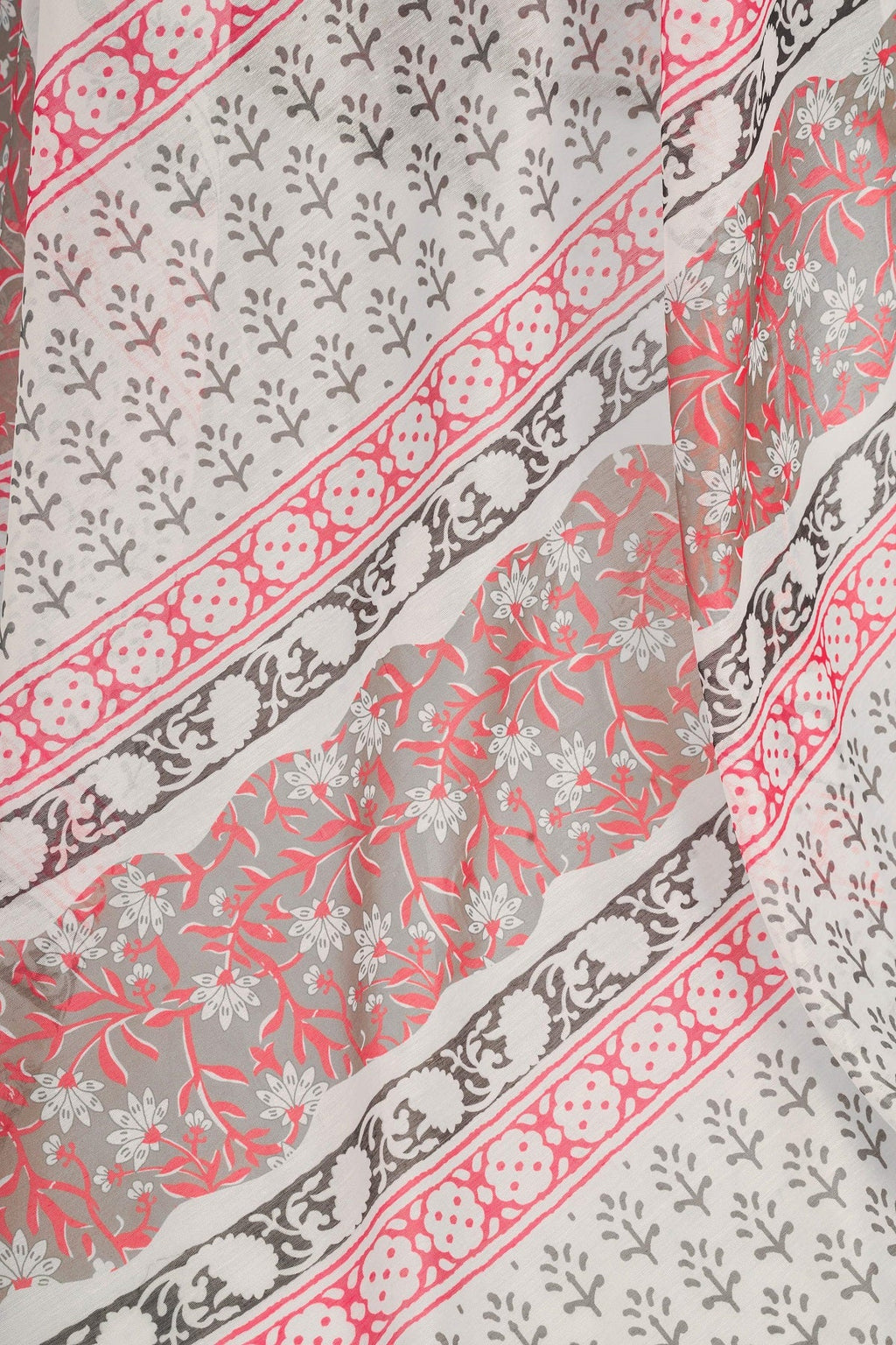 Ready to Wear White Printed Linen Saree for Party Occasions