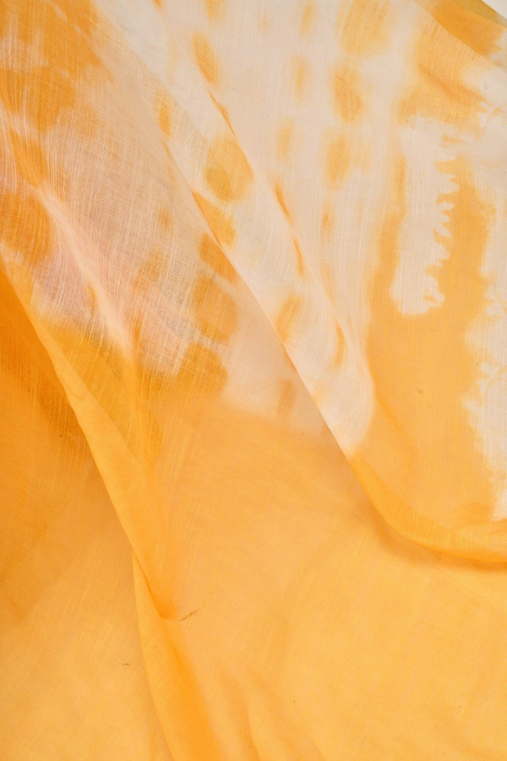 Yellow Printed Linen Ready-to-Wear Saree with Unstitched Blouse
