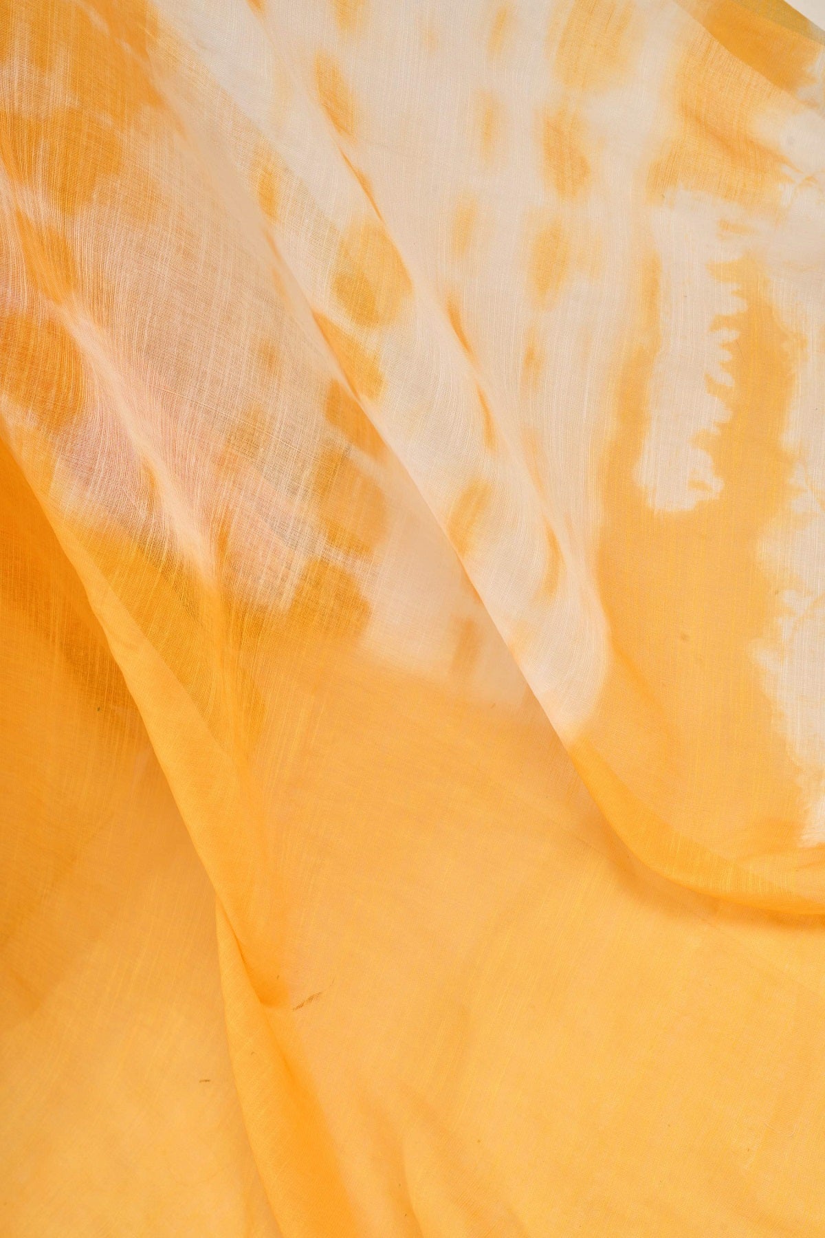 Yellow Printed Linen Ready-to-Wear Saree with Unstitched Blouse