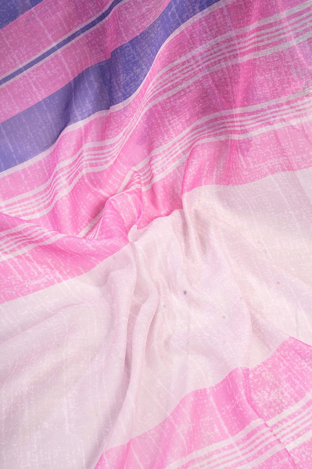 Pink Printed Linen Ready-to-Wear Saree with Unstitched Blouse