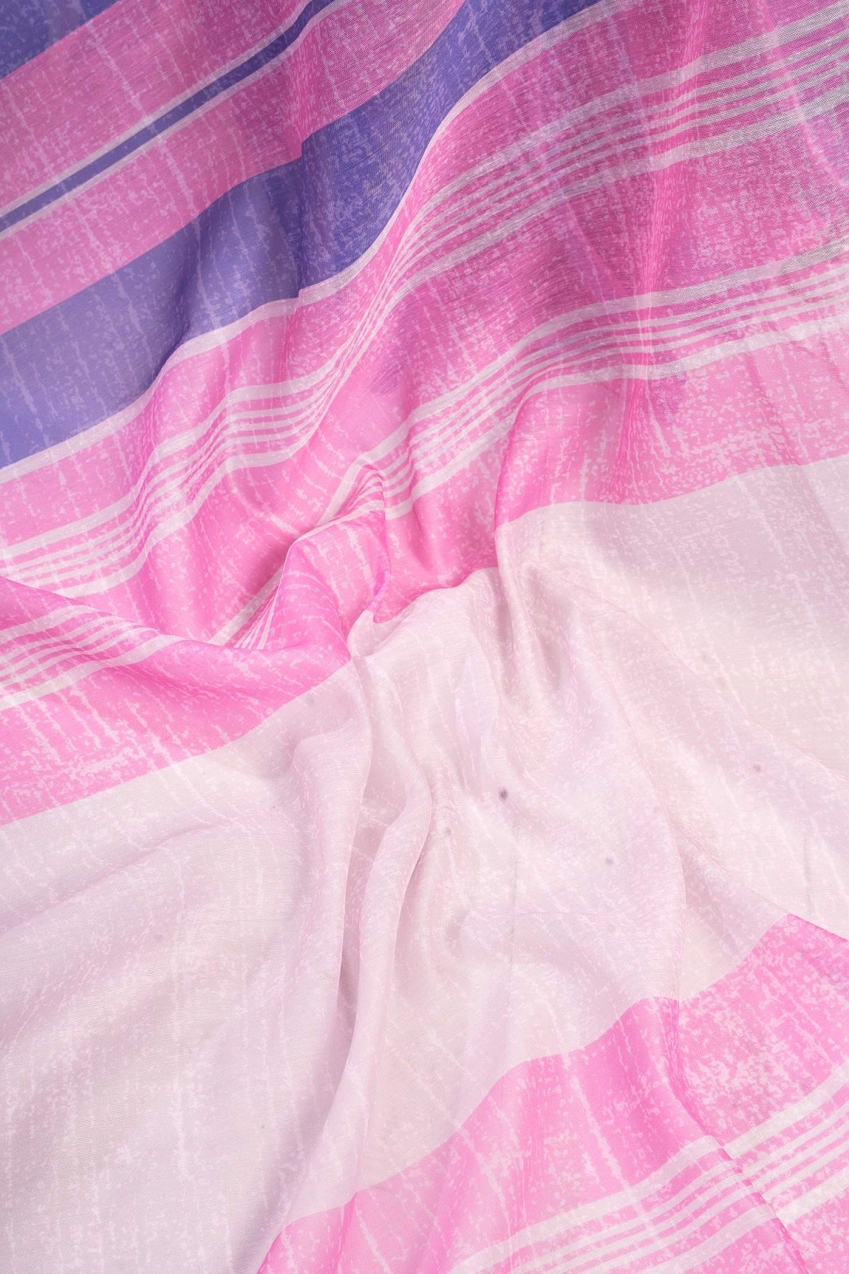 Pink Printed Linen Ready-to-Wear Saree with Unstitched Blouse