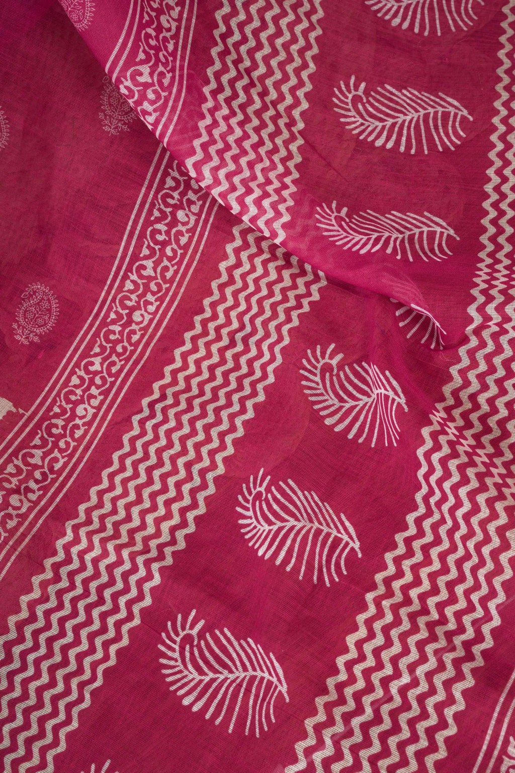 Pink Printed Linen Ready To Wear Party Saree