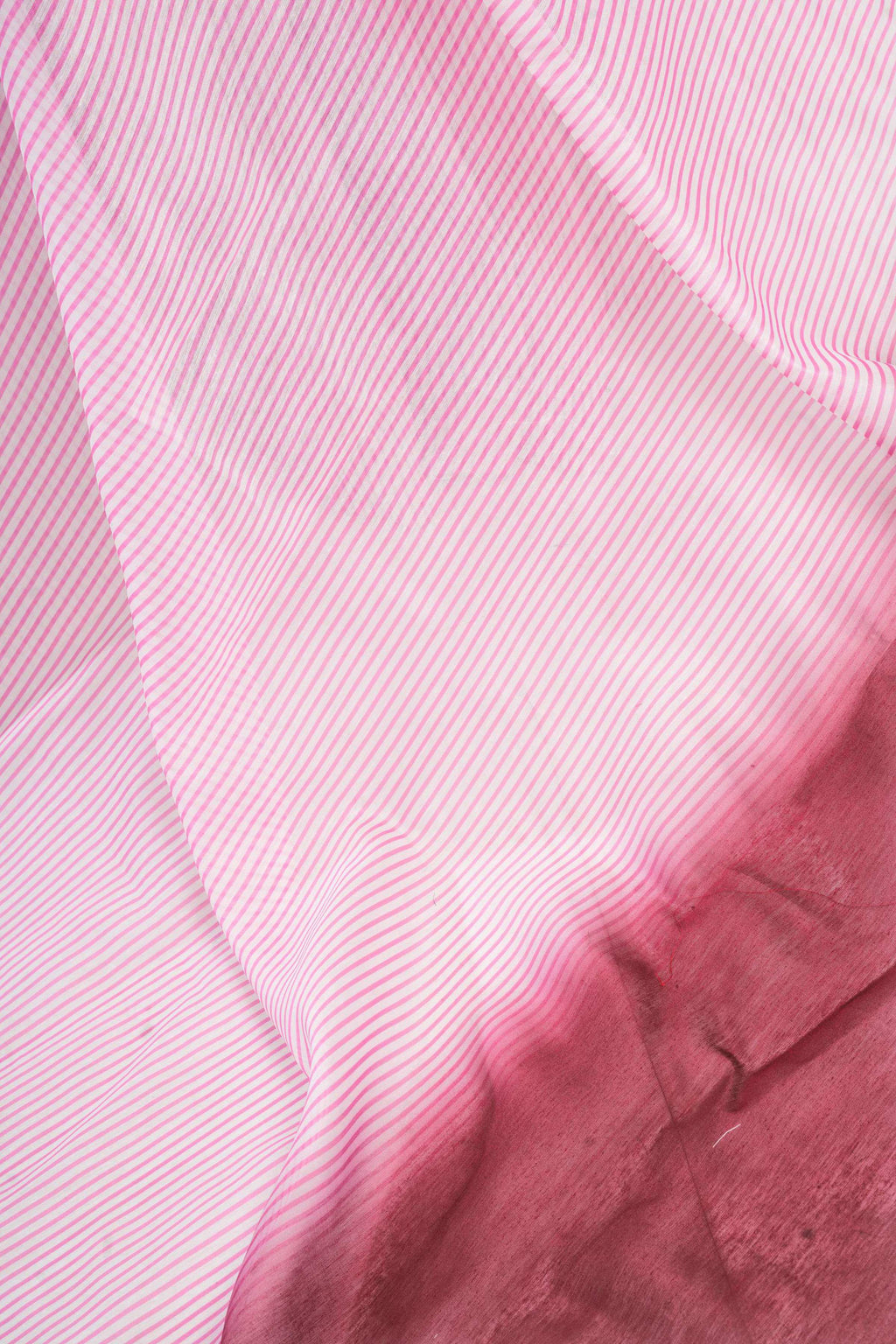 Pink Printed Linen Ready-to-Wear Saree with Blouse Piece