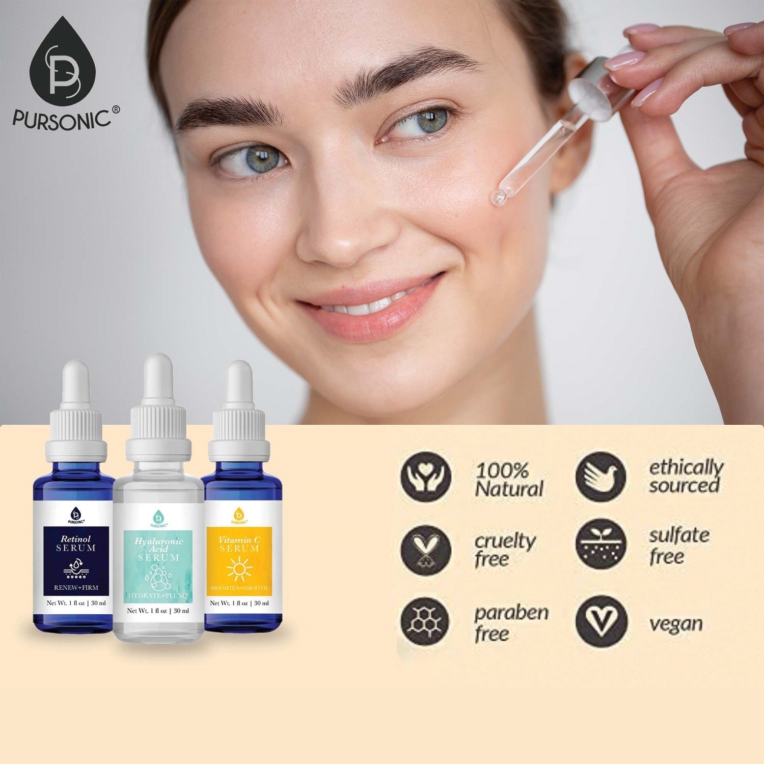 Pursonic 7-in-1 Facial Therapy Device & Anti-Aging Serum Bundle