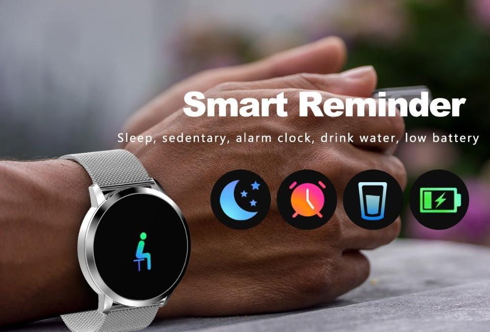 Q8 LED Bluetooth Fitness Smartwatch with Stainless Steel Band