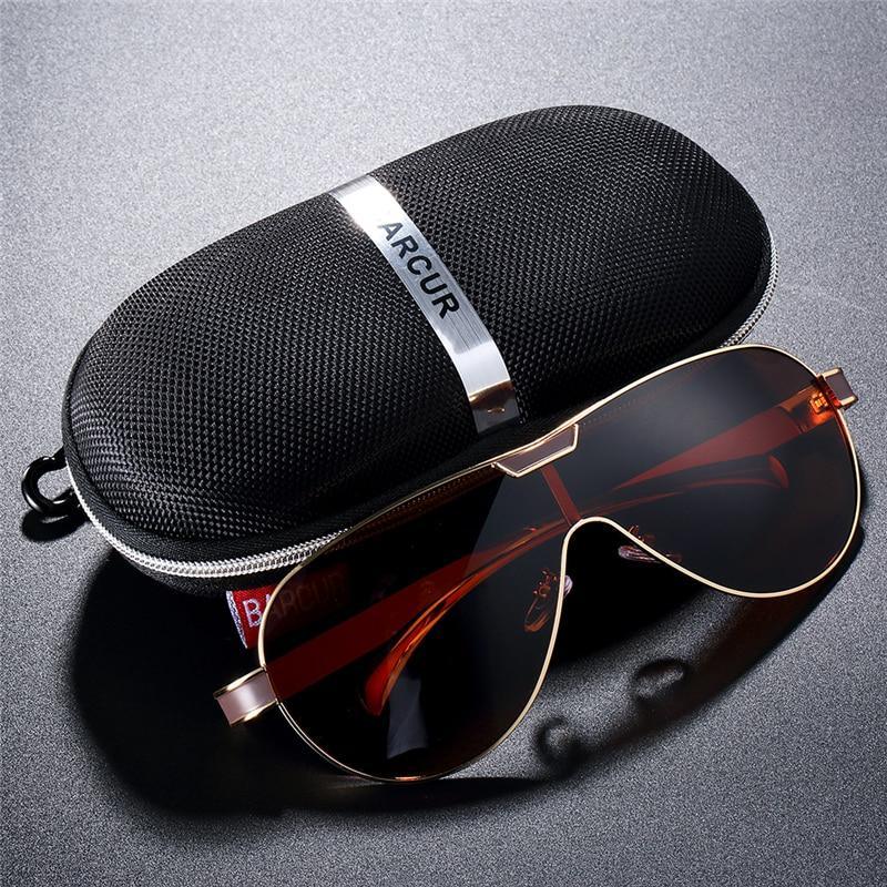 Modern Polarized Business Driving Sunglasses UV400 Metal Sport