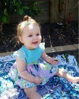 Baby Girl Floral Romper Dress in Purple or Teal with Headband
